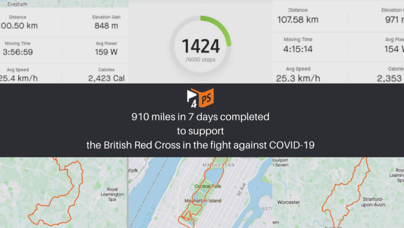 910 miles to support the British Red Cross