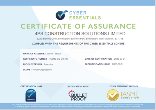 Cyber Essentials Certificate 